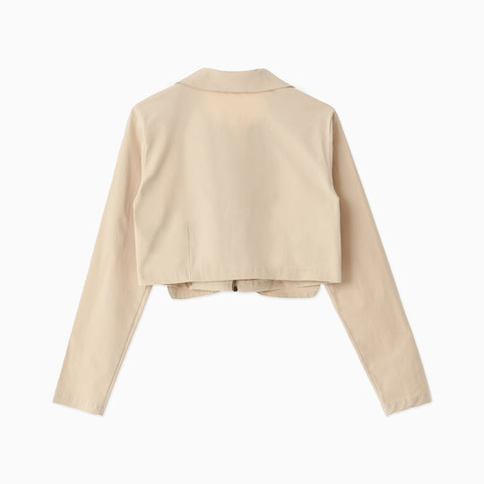 Pocket Detailed Zippered Crop Jacket 31317