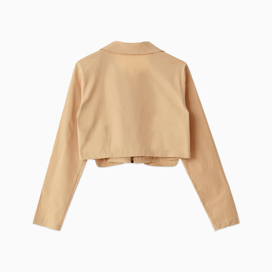 Pocket Detailed Zippered Crop Jacket 31317