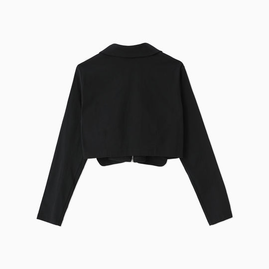 Pocket Detailed Zippered Crop Jacket 31317