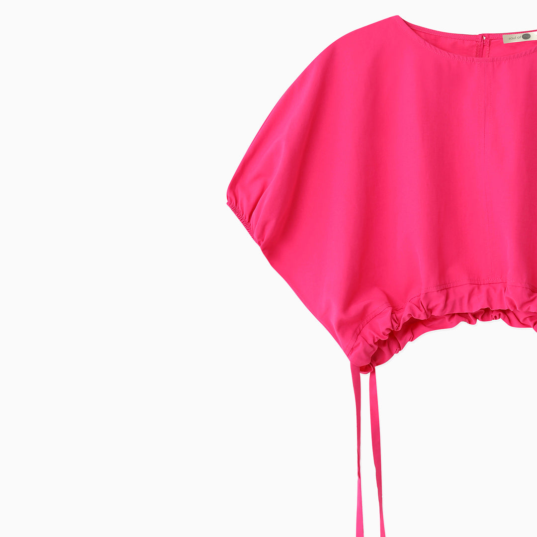 Short Sleeve Shirt With Shrinkable Waist 31349