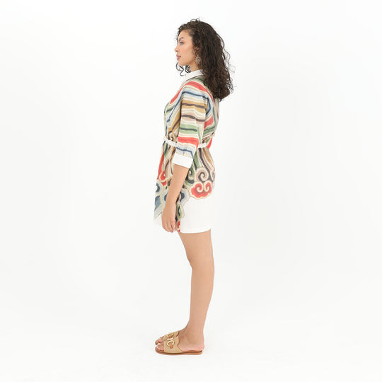 Stylish Print Button-Up Kimono 60831