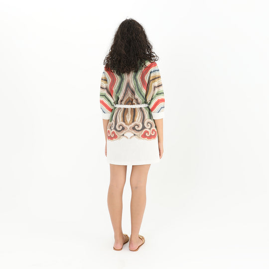 Stylish Print Button-Up Kimono 60831