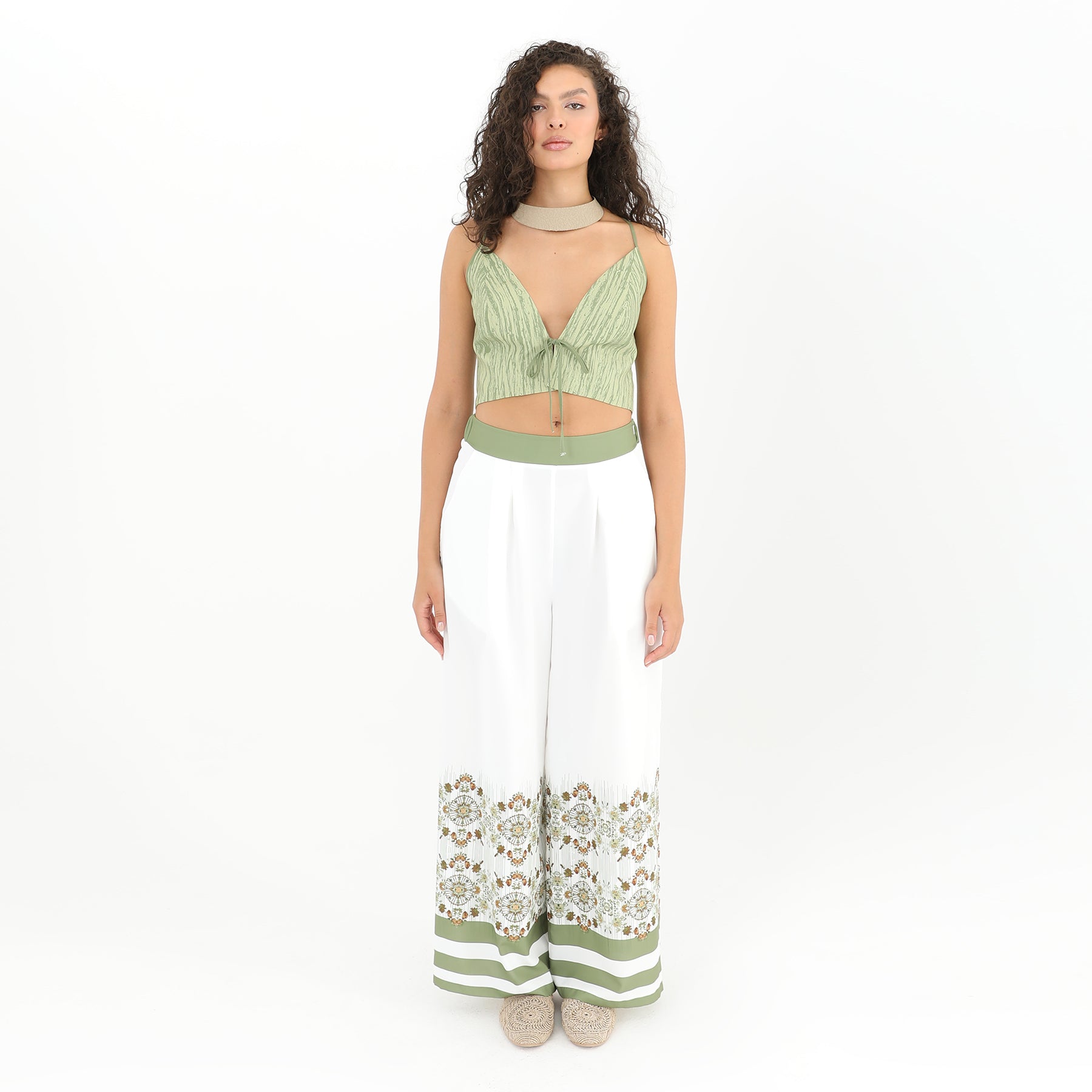 Deep V-Neck Back Tie Crop Top - Stylish and Comfortable