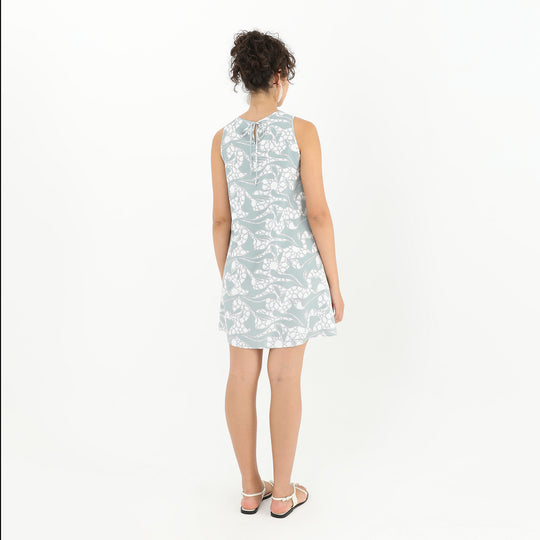 Back view of Sleeveless Print Mini Dress - Available in XS, S, M, L