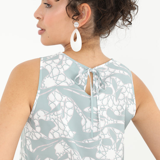 Sleeveless Print Mini Dress 60818