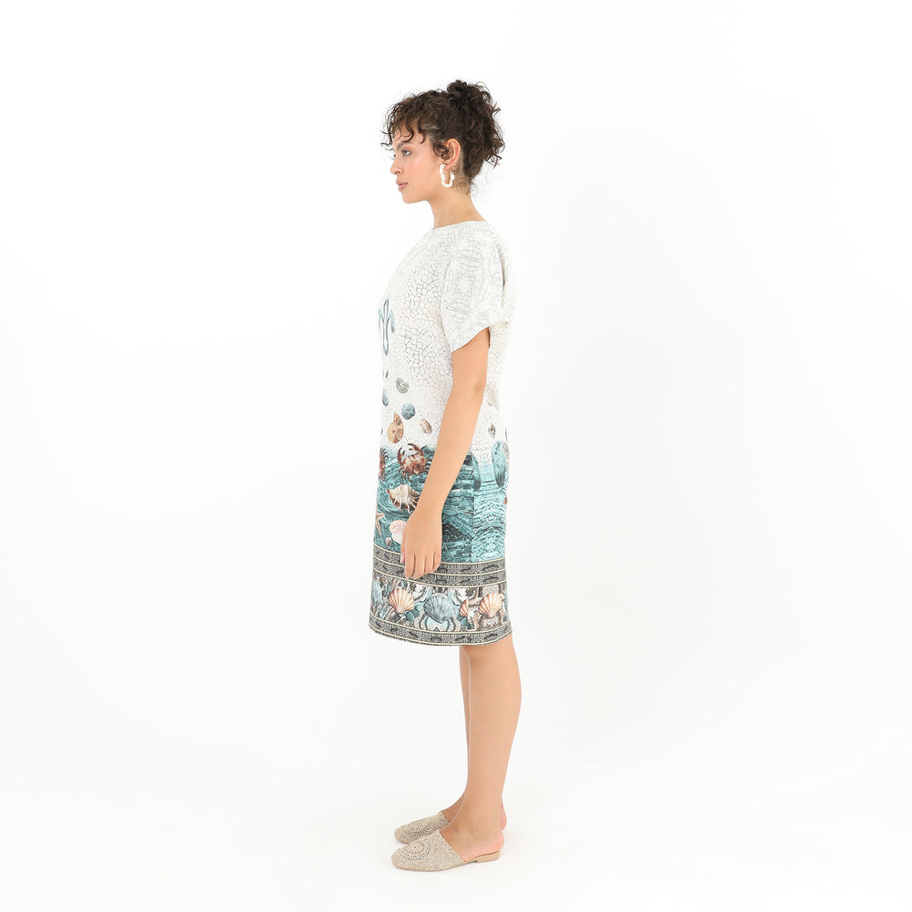 Coastal Print Casual Midi Dress 60871