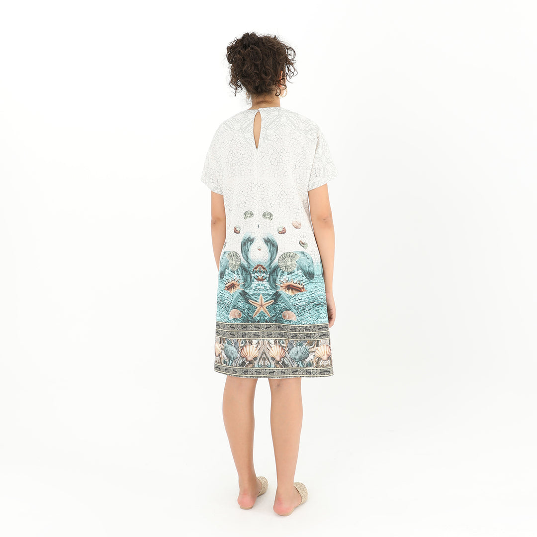 Coastal Print Casual Midi Dress 60871