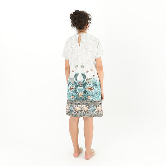 Coastal Print Casual Midi Dress 60871