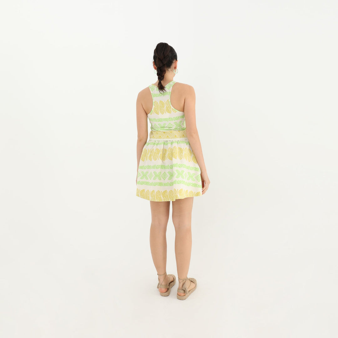 Elastic Waist Print Mini Skirt 60553