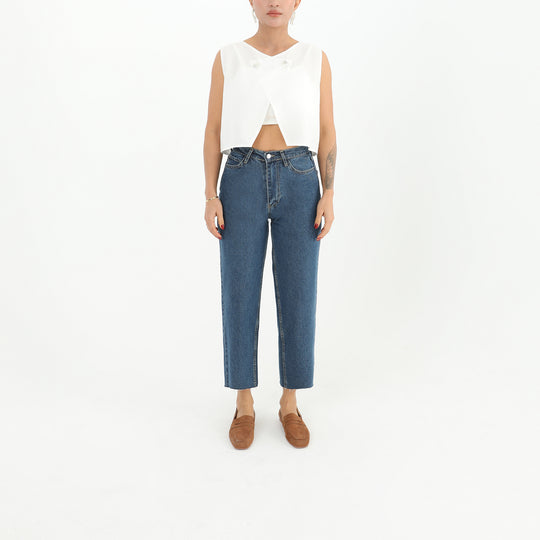 Sleeveless Cross Closure Crop Top 60633