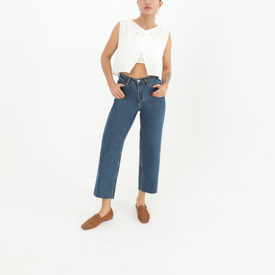 Sleeveless Cross Closure Crop Top 60633