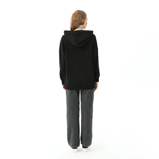 Cut Detailed Hooded Sweatshirt 31467