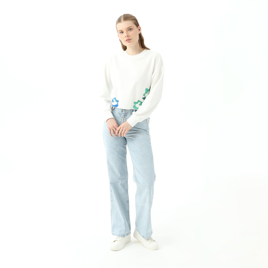 Patterned Embroidered Sweatshirt 31440