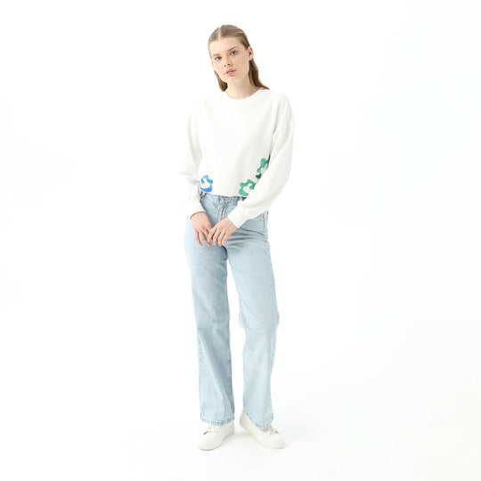 Patterned Embroidered Sweatshirt 31440