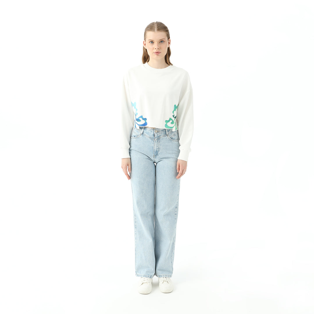 Patterned Embroidered Sweatshirt 31440