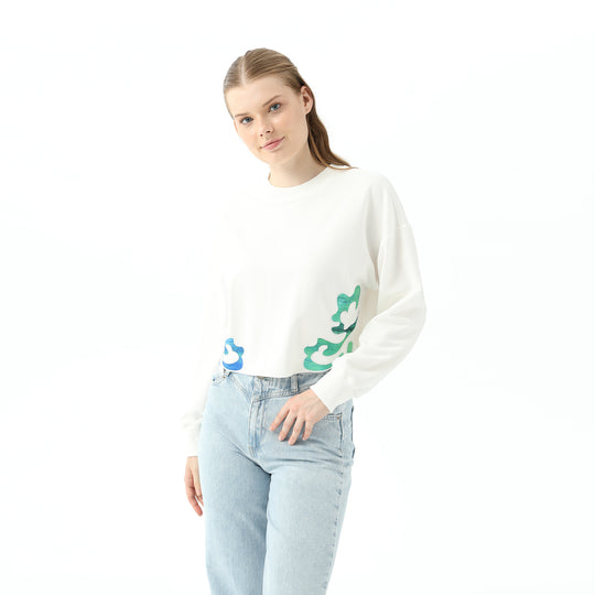 Patterned Embroidered Sweatshirt 31440