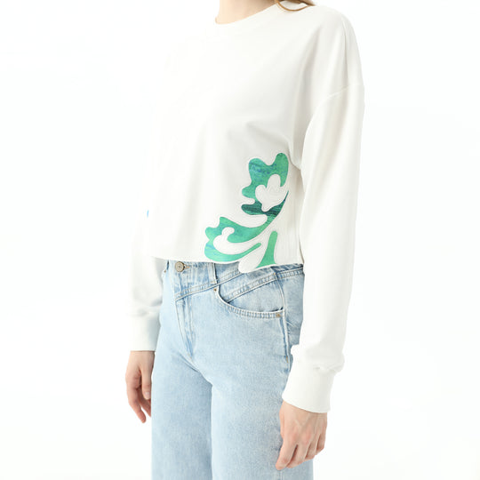 Patterned Embroidered Sweatshirt 31440