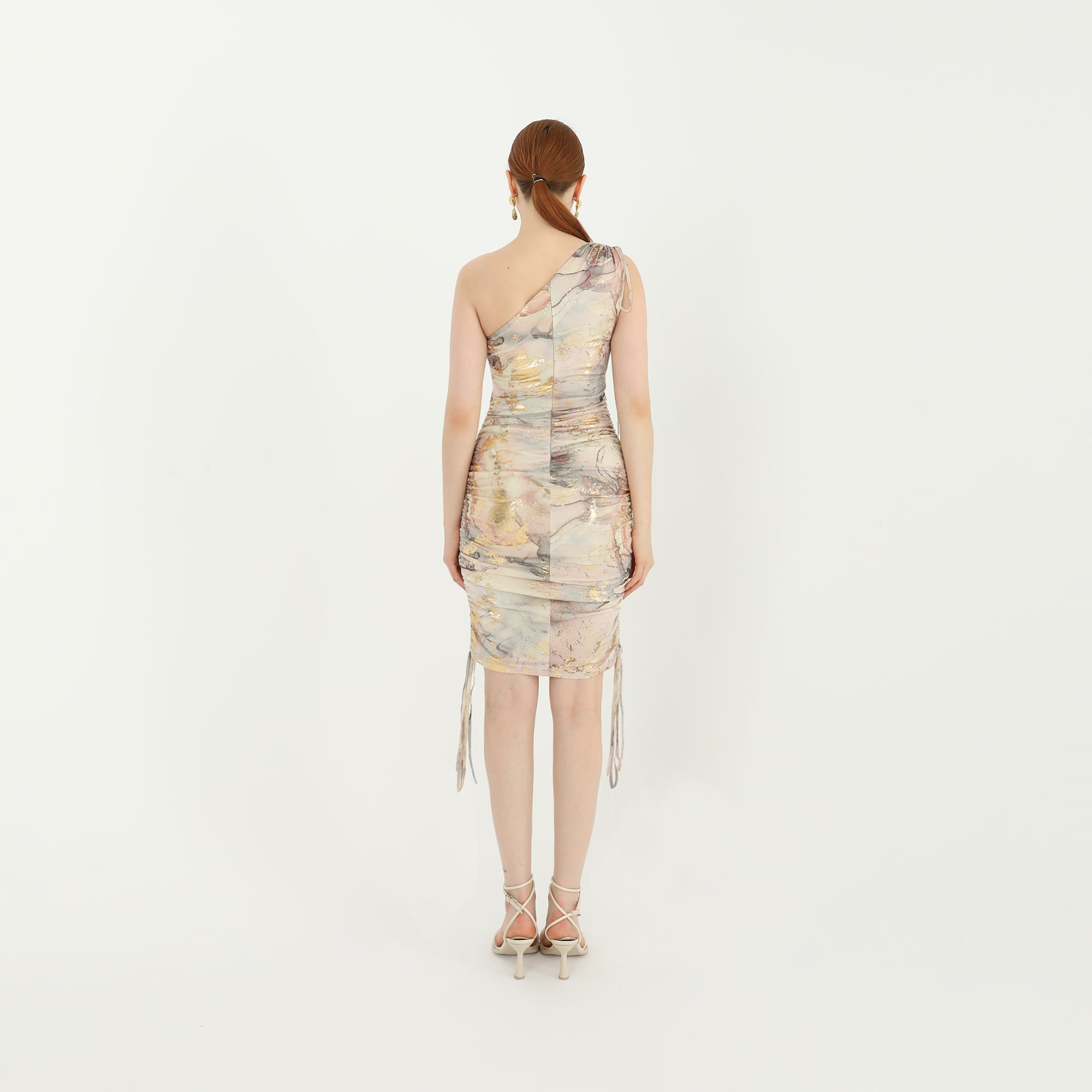 Renaissance Print One Shoulder Mini Dress 60738 – SoulofMu