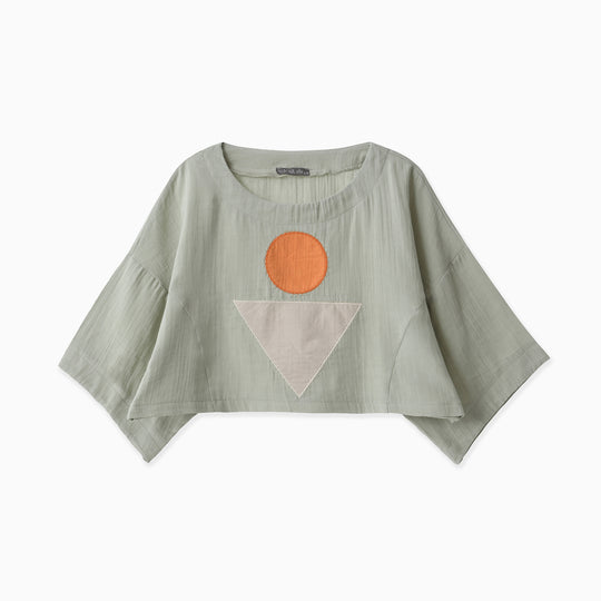 Embroidery Cotton Crop Blouse 31257
