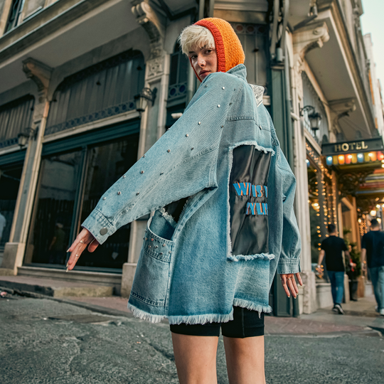 Oversized Patchwork Denim Jacket 60371