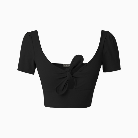 Ribbed Tie-Front Crop Top 31267