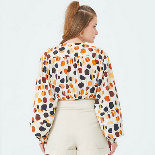 Leopard Print Front Tie Crop Top 60238