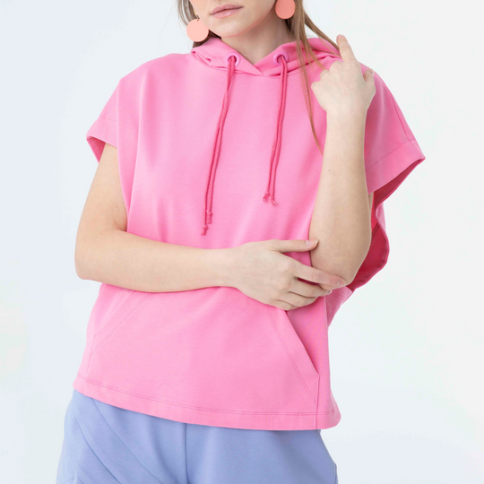 Hooded Low Short Sleeve Sweatshirt 60189