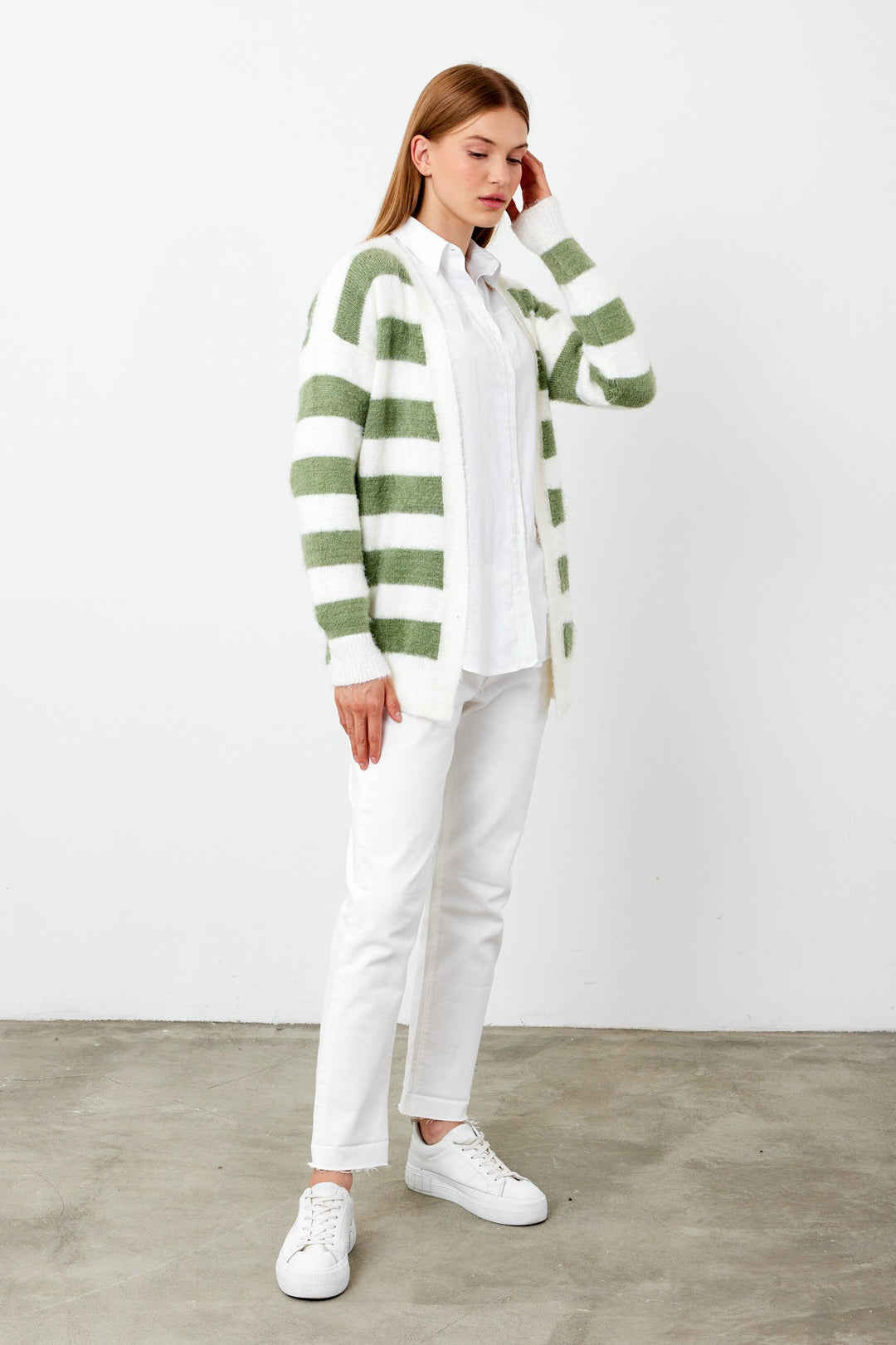 Oversized Striped Softy Cardigan - SKU: 1234
