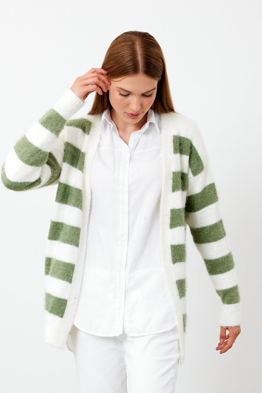 Oversized Striped Softy Cardigan - SKU: 1234