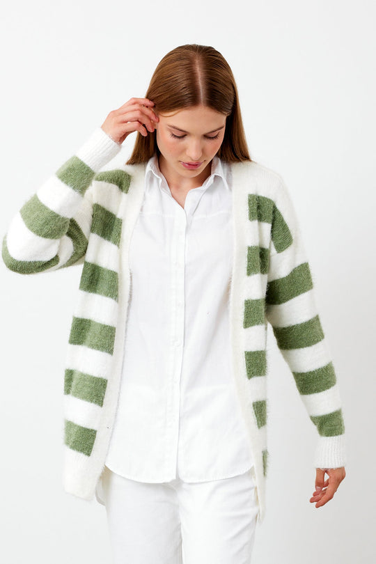 Oversized Striped Softy Cardigan - SKU: 1234