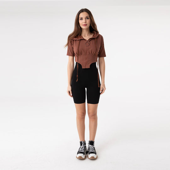 Asymmetric Hem Detailed Hoodie 31172