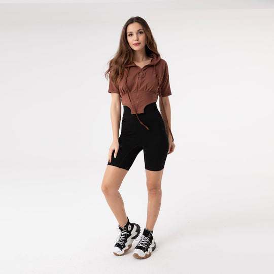 Asymmetric Hem Detailed Hoodie 31172