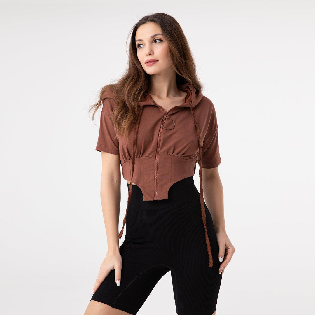 Asymmetric Hem Detailed Hoodie 31172