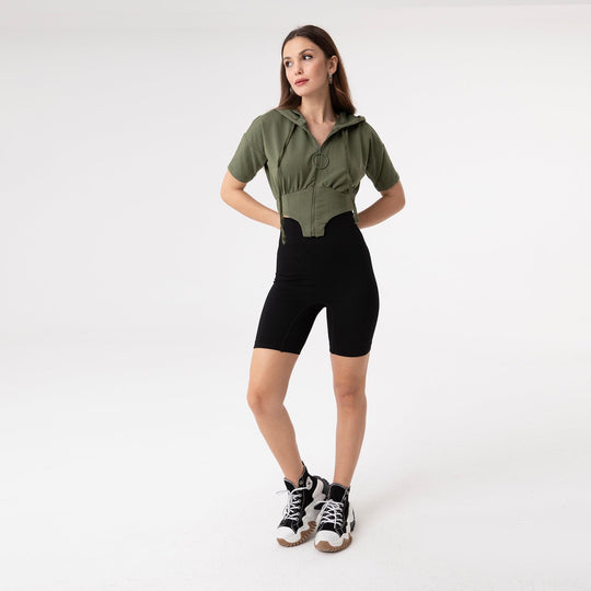 Asymmetric Hem Detailed Hoodie 31172