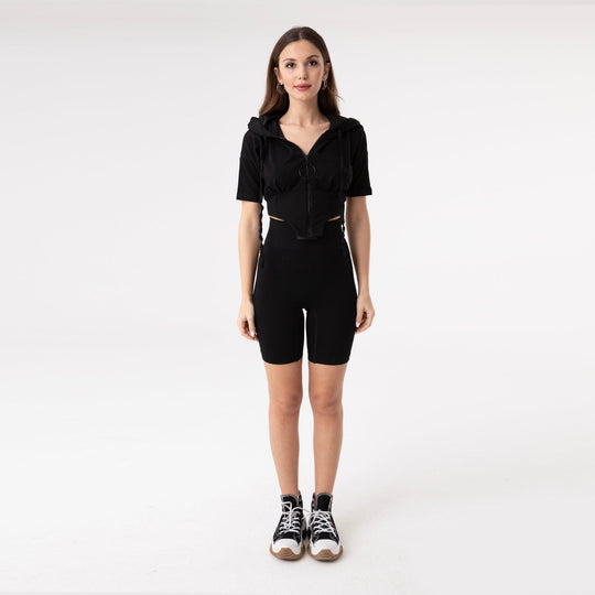 Asymmetric Hem Detailed Hoodie 31172
