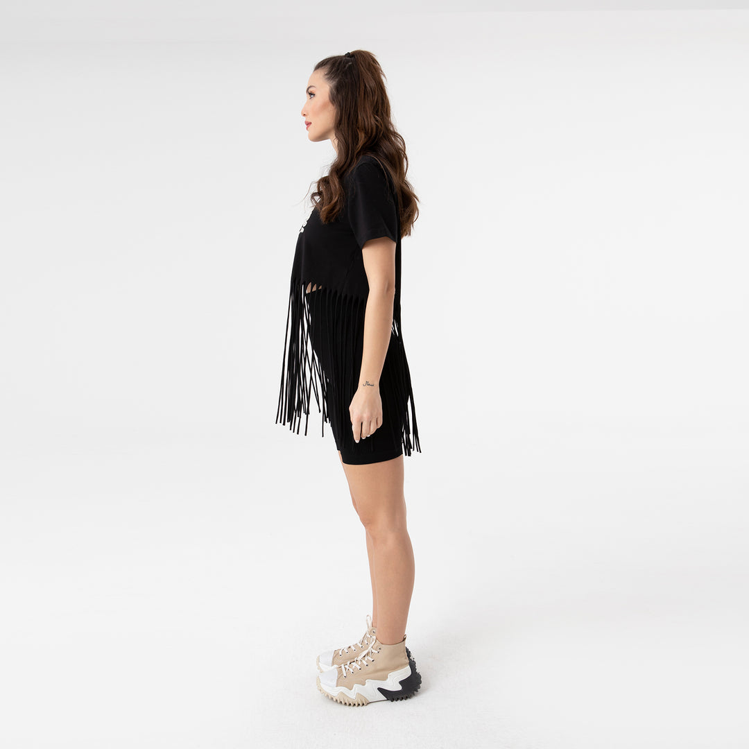Embroidery Fringe Trim T-shirt 31156