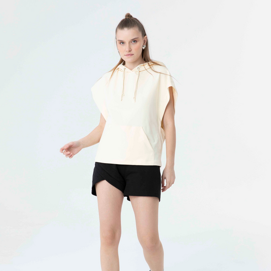 Hooded Low Short Sleeve Sweatshirt 60189