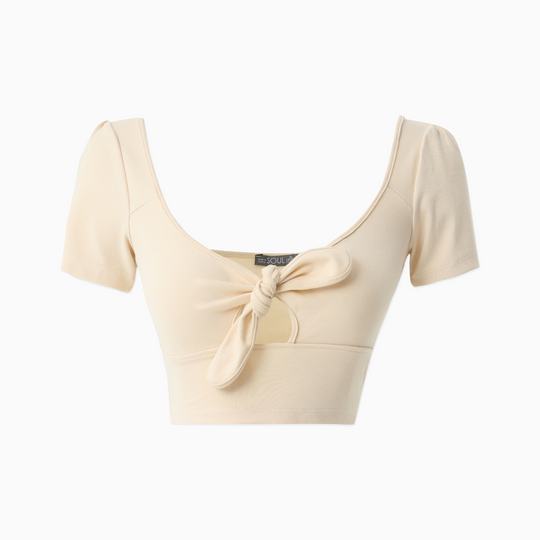 Ribbed Tie-Front Crop Top 31267