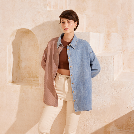 Denim Garn Oversize Shirt 31300