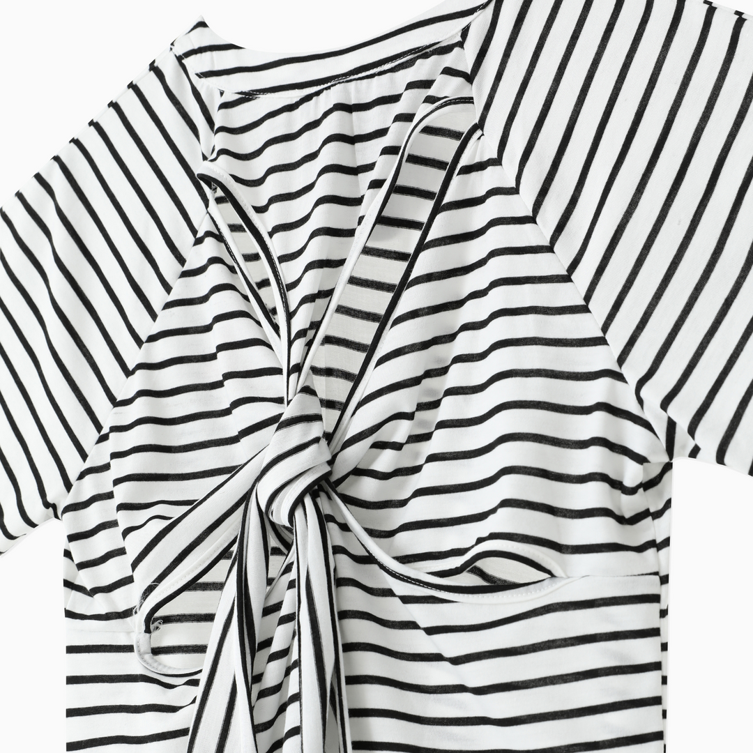 Knitted Detail Cotton T-Shirt 31274