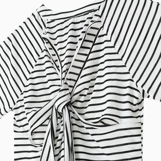Knitted Detail Cotton T-Shirt 31274