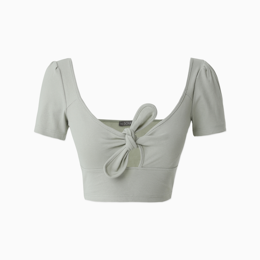Ribbed Tie-Front Crop Top 31267