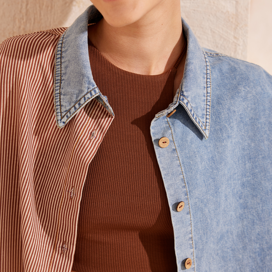 Denim Garn Oversize Shirt 31300
