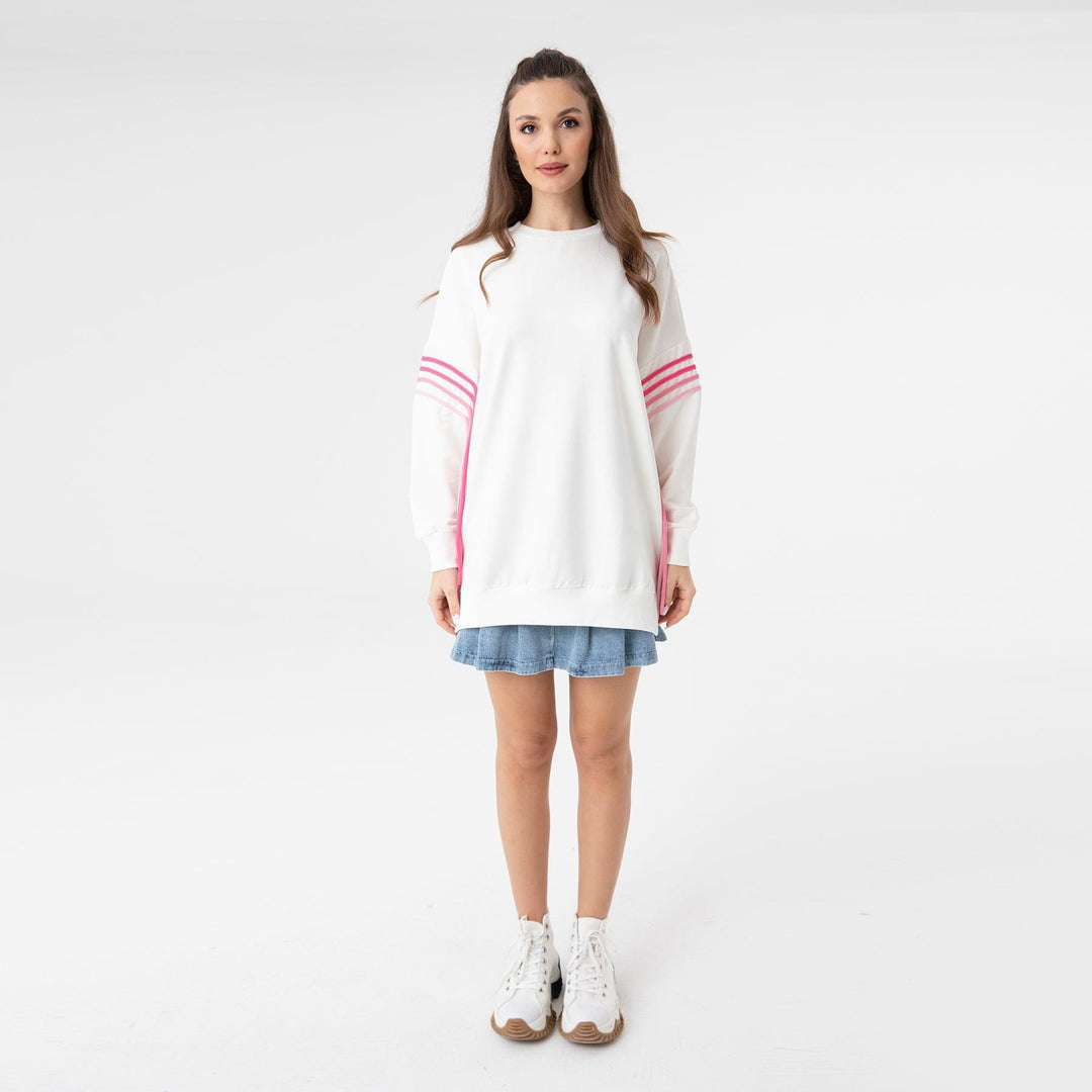 Color Gradient Sleeve Oversized Sweatshirt 31074