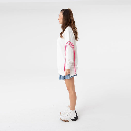 Color Gradient Sleeve Oversized Sweatshirt 31074