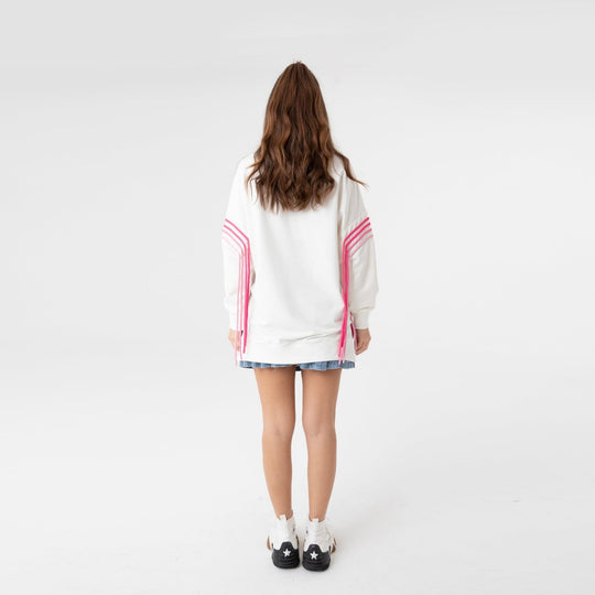 Color Gradient Sleeve Oversized Sweatshirt 31074