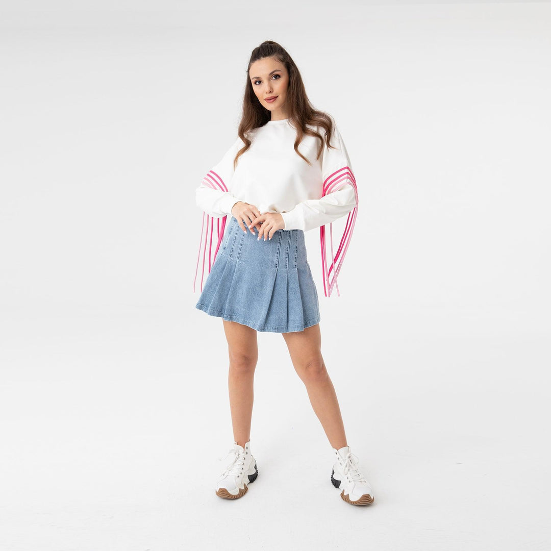 Color Gradient Sleeve Oversized Sweatshirt 31074