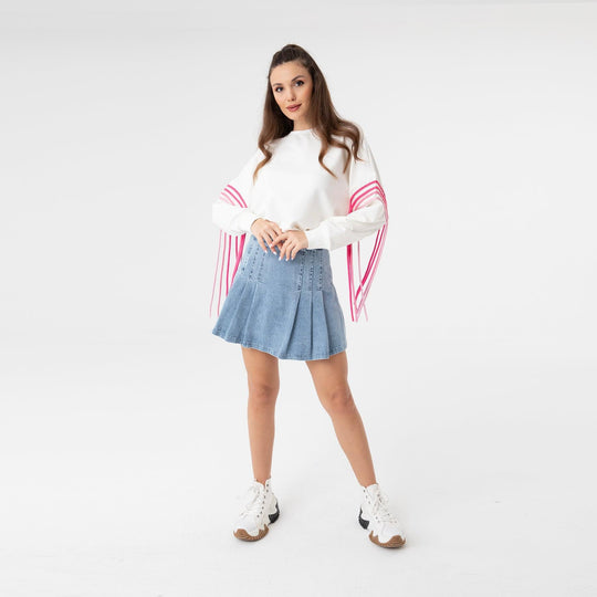 Color Gradient Sleeve Oversized Sweatshirt 31074
