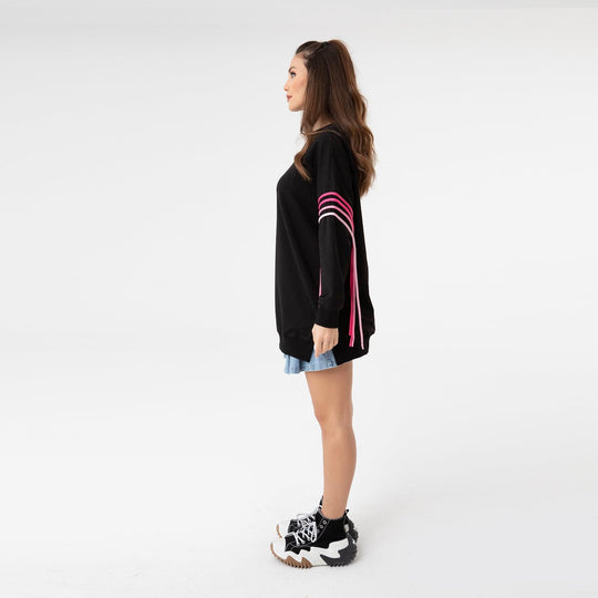 Color Gradient Sleeve Oversized Sweatshirt 31074