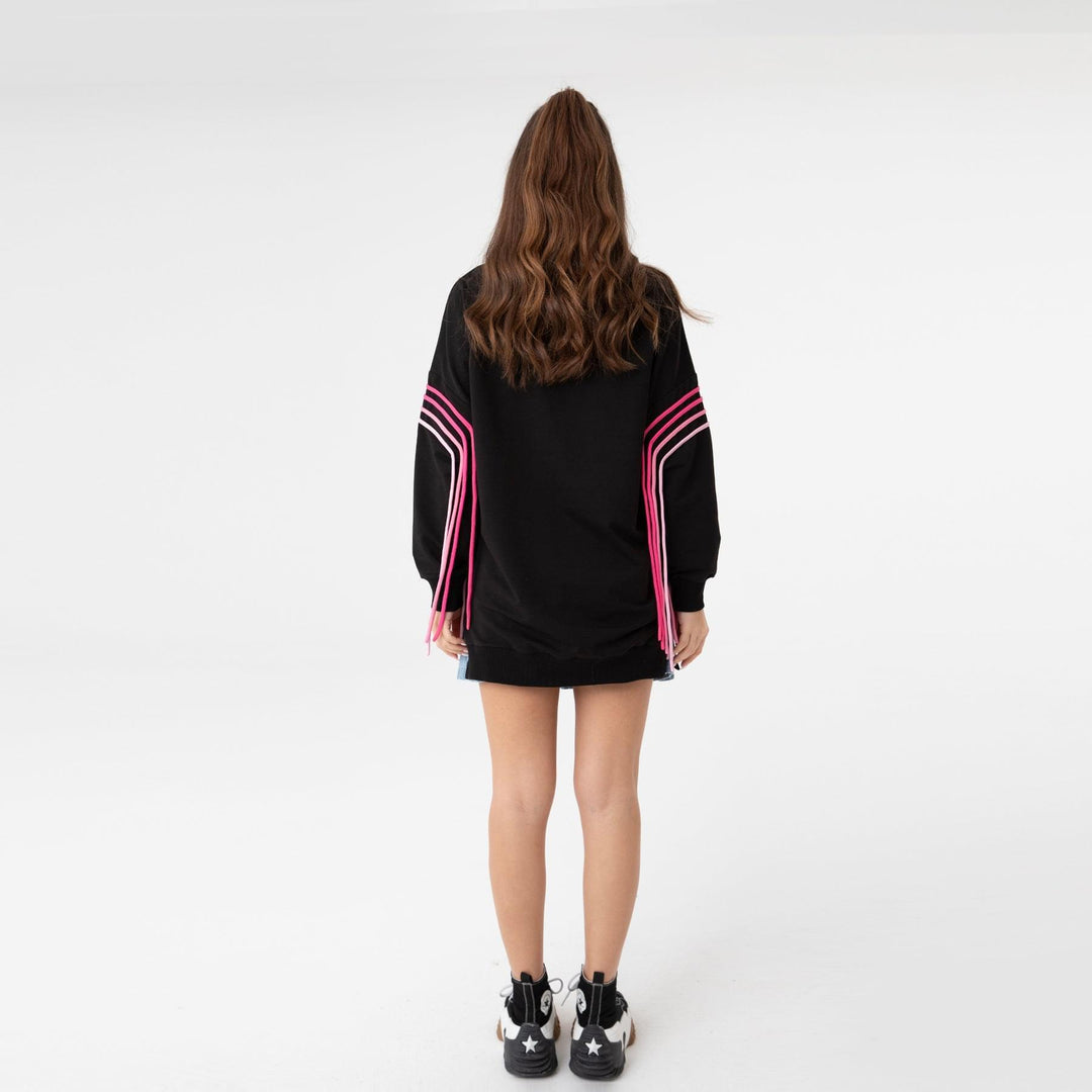 Color Gradient Sleeve Oversized Sweatshirt 31074